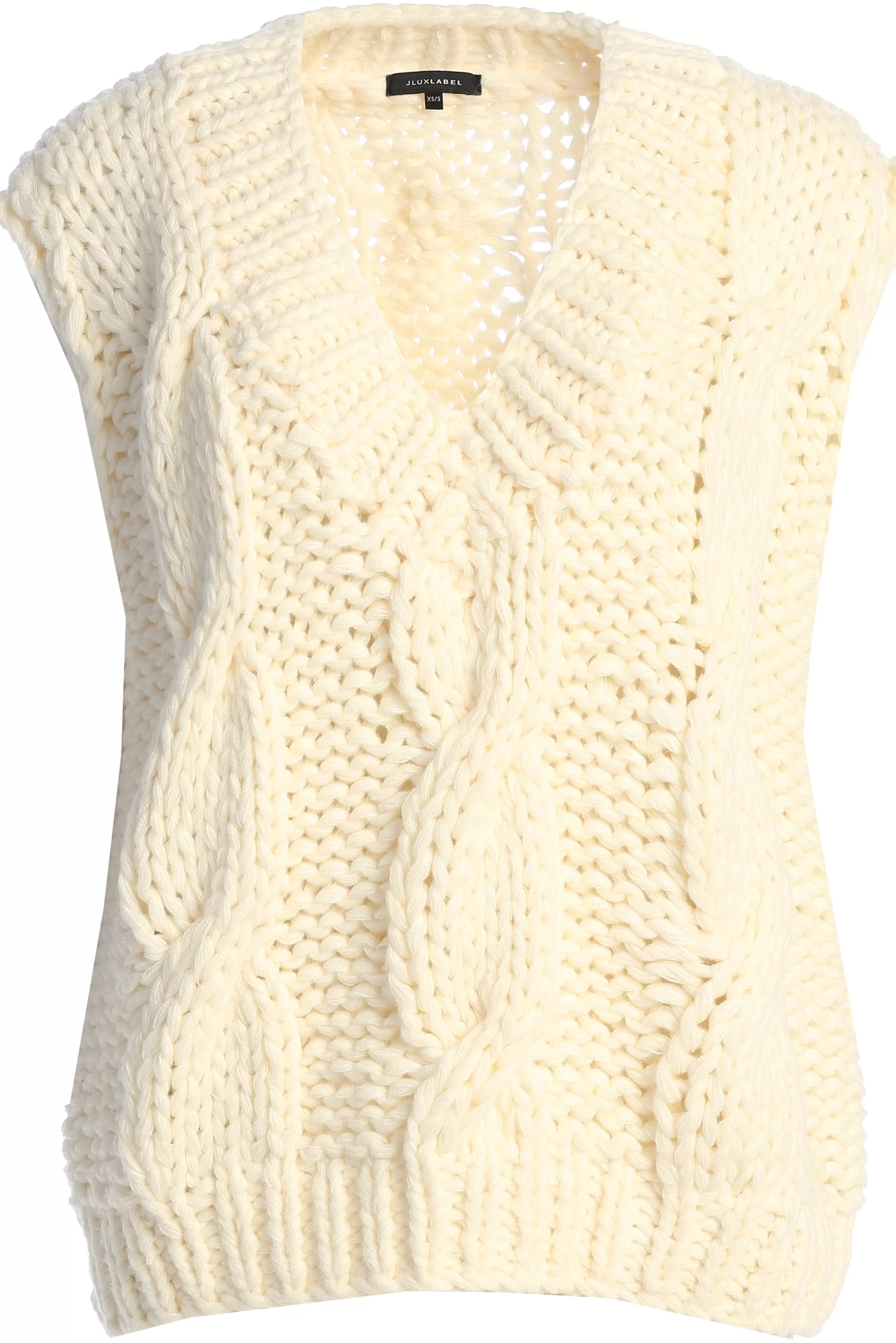 JLUXLABEL Ivory Mari Cable Knit Vest