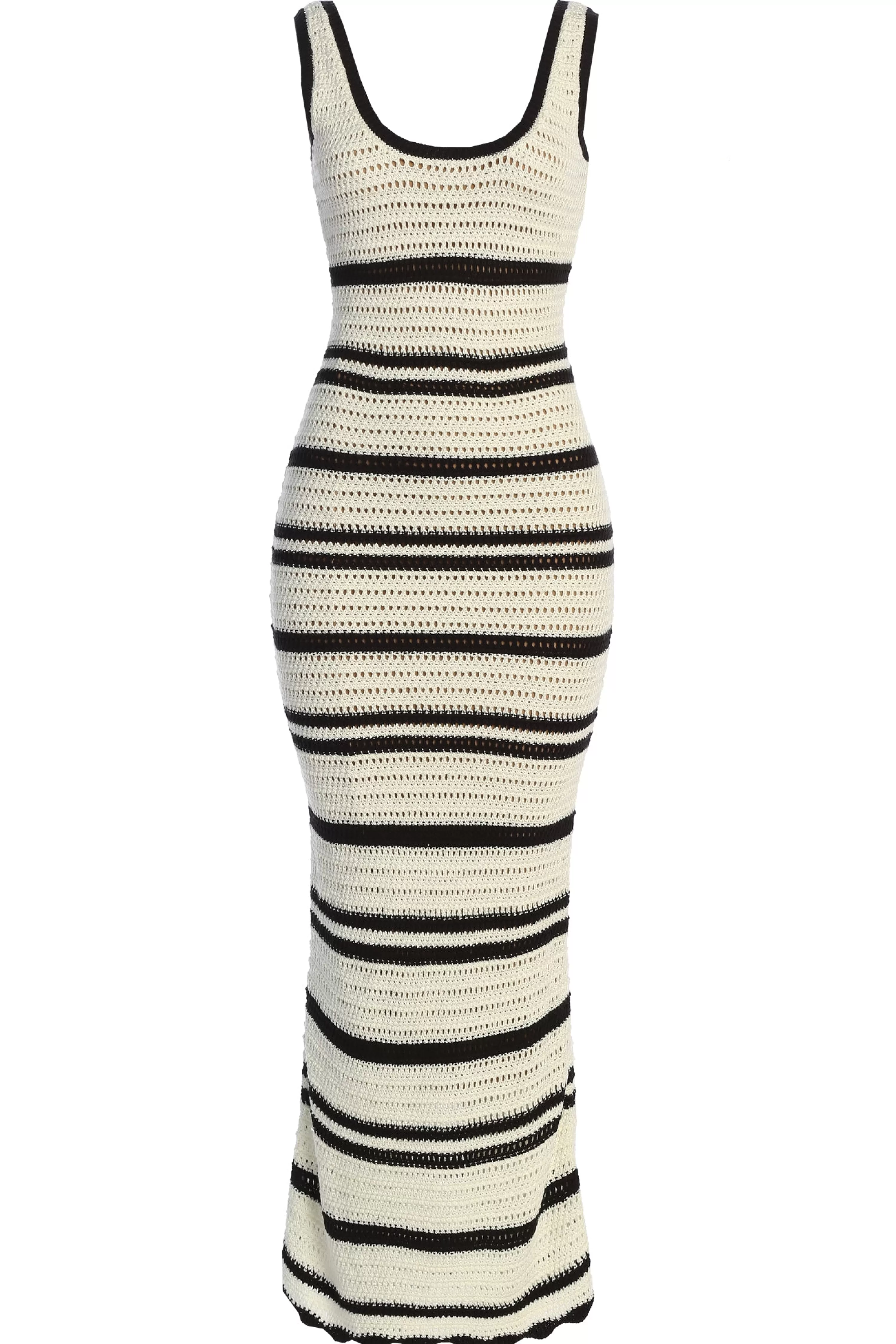 JLUXLABEL Ivory/Black Destiny Knit Maxi Dress