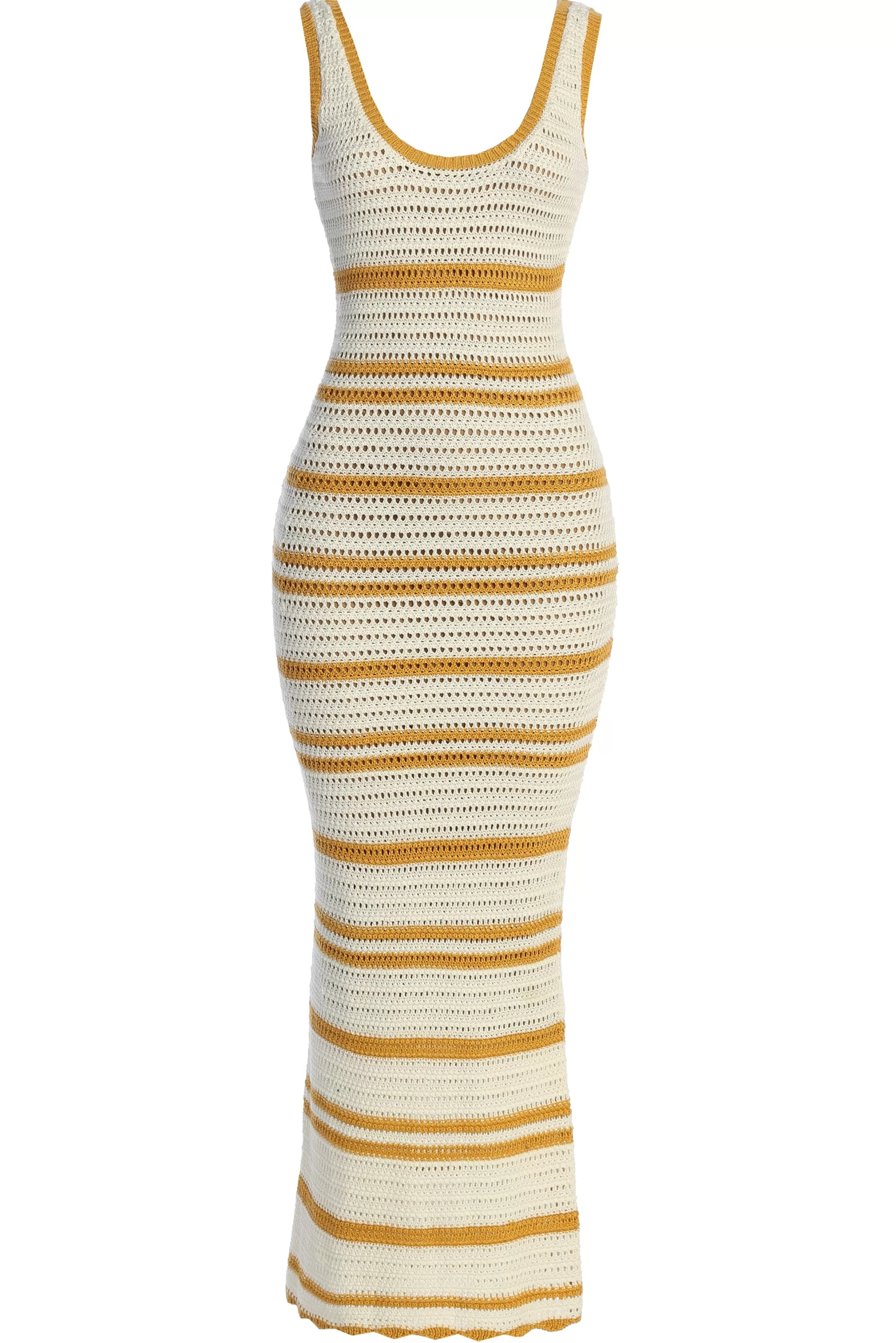 JLUXLABEL Ivory/Yellow Destiny Knit Maxi Dress