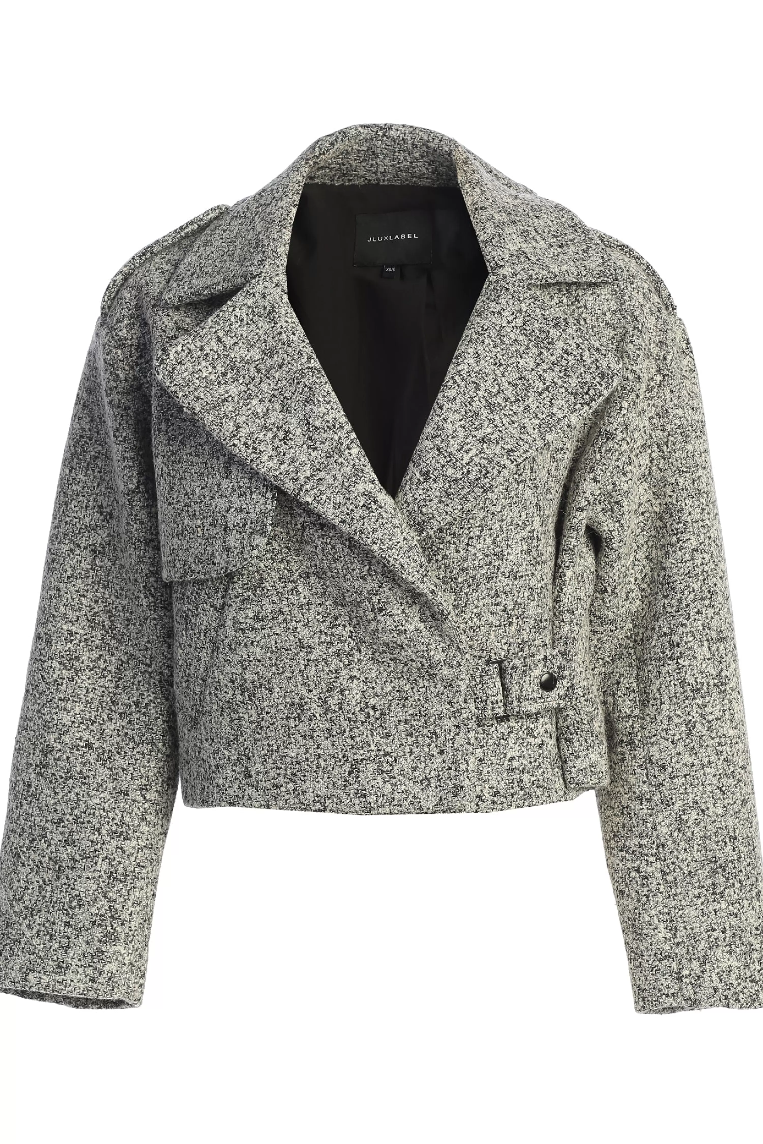 JLUXLABEL Lt. Grey  Zoe Tweed Jacket