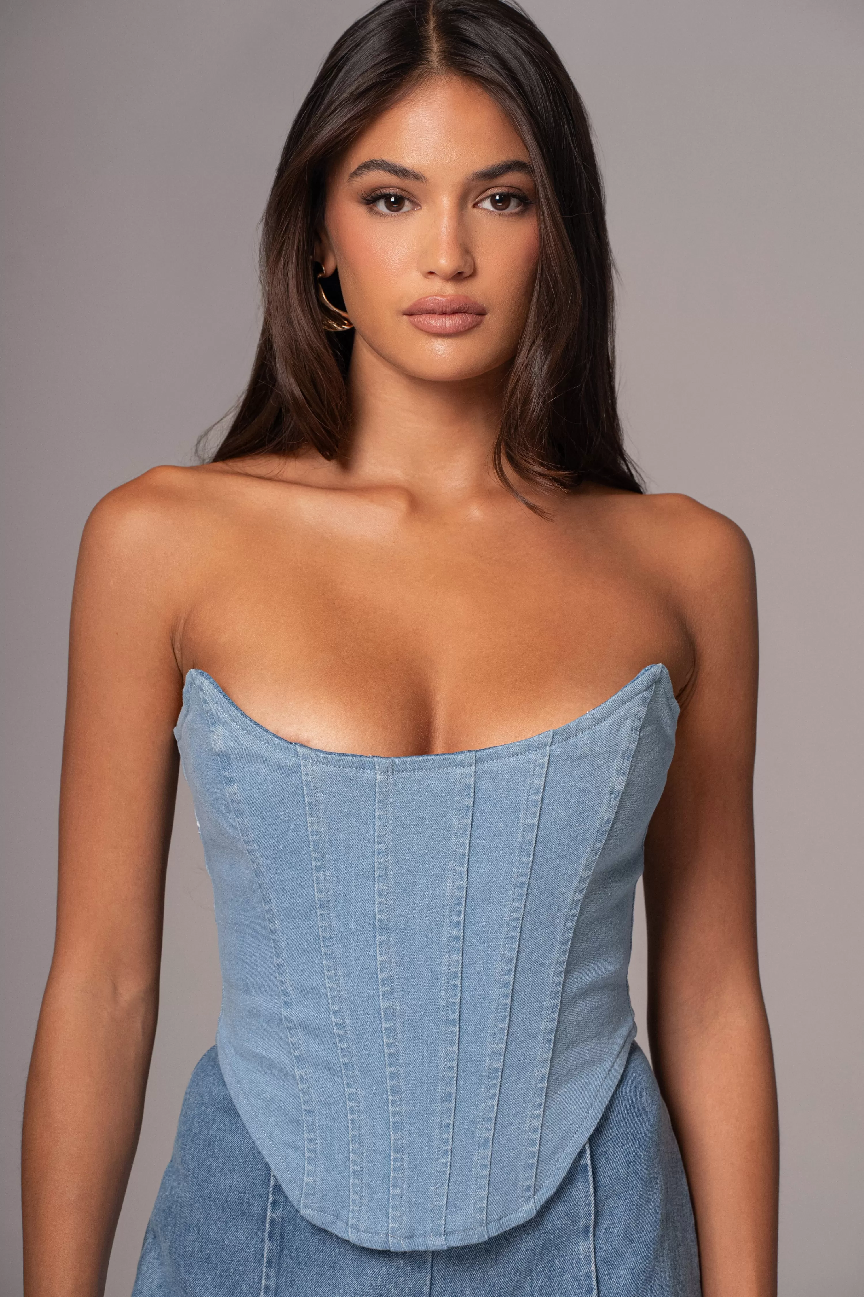 JLUXLABEL Medium Wash  Fenix Reversible Denim Corset