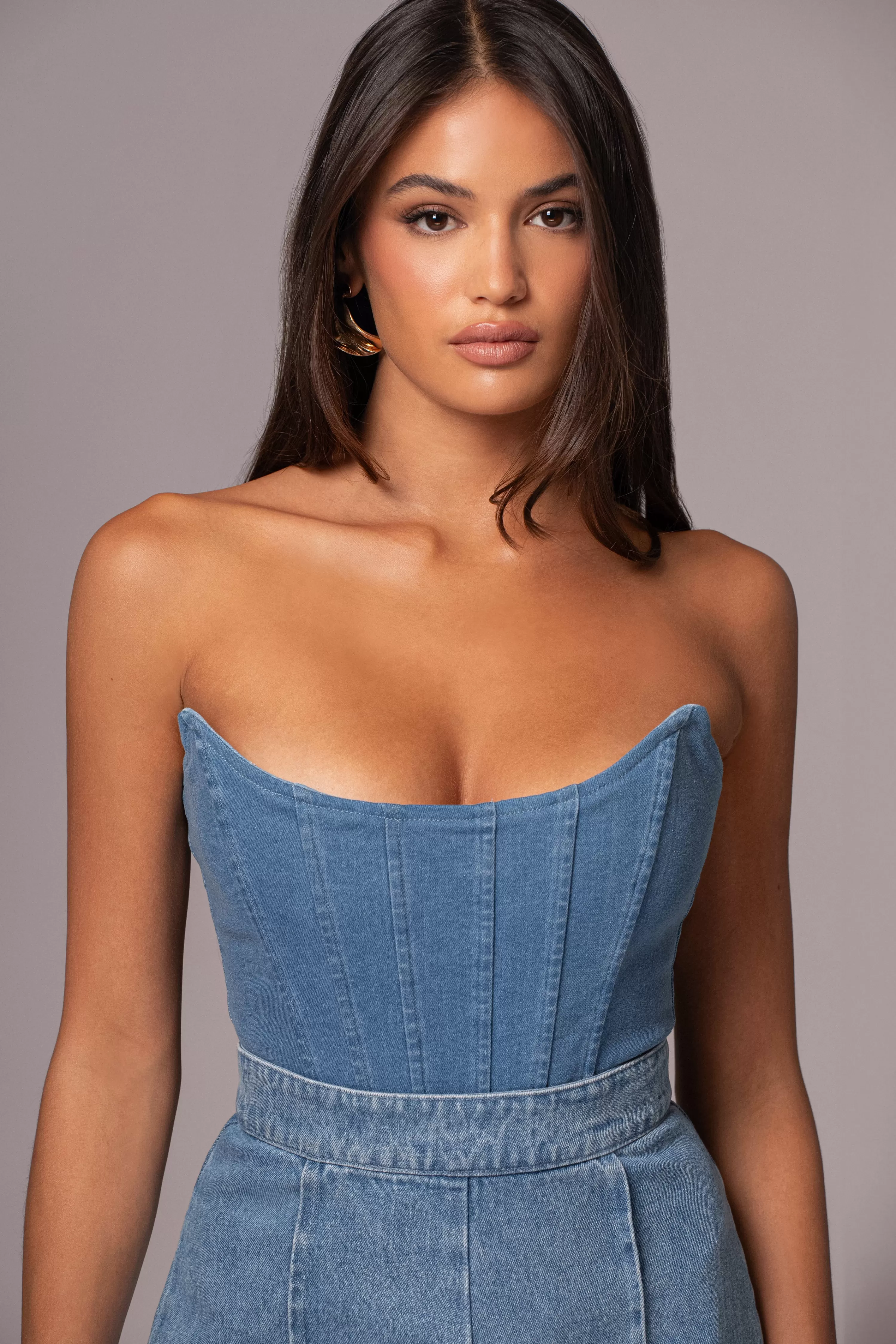 JLUXLABEL Medium Wash  Fenix Reversible Denim Corset