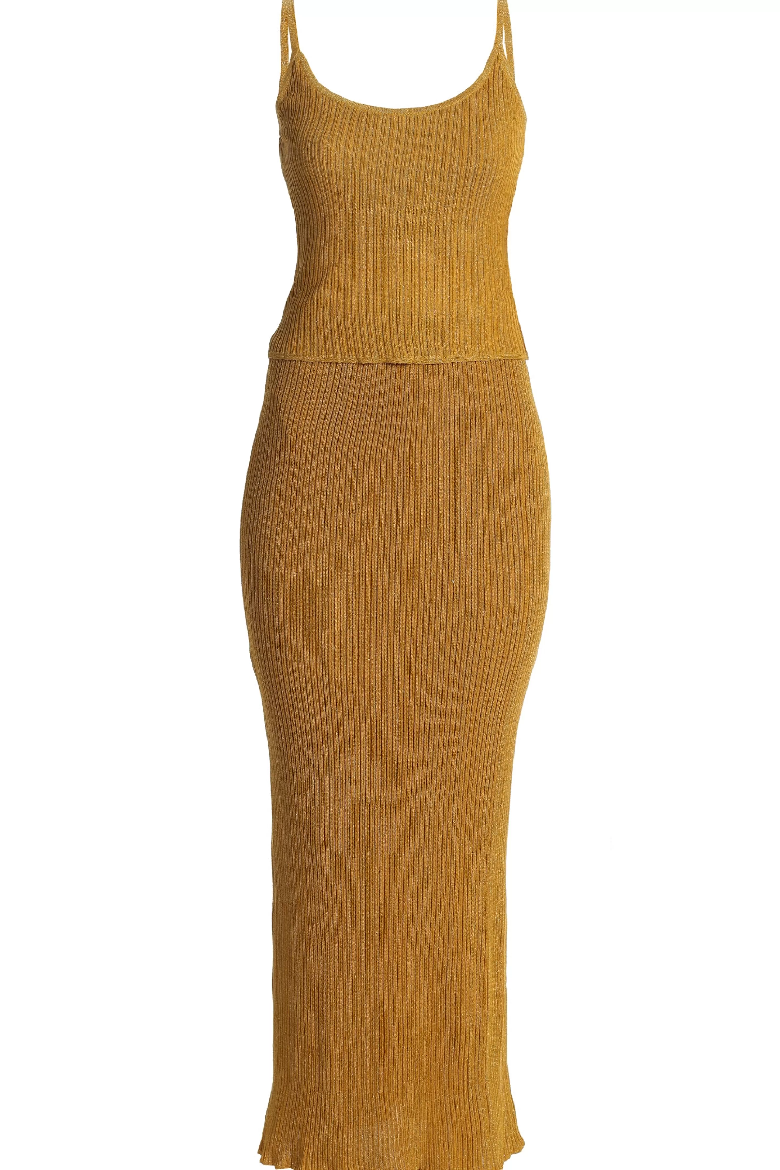 JLUXLABEL Mustard Serena Ribbed Skirt Set