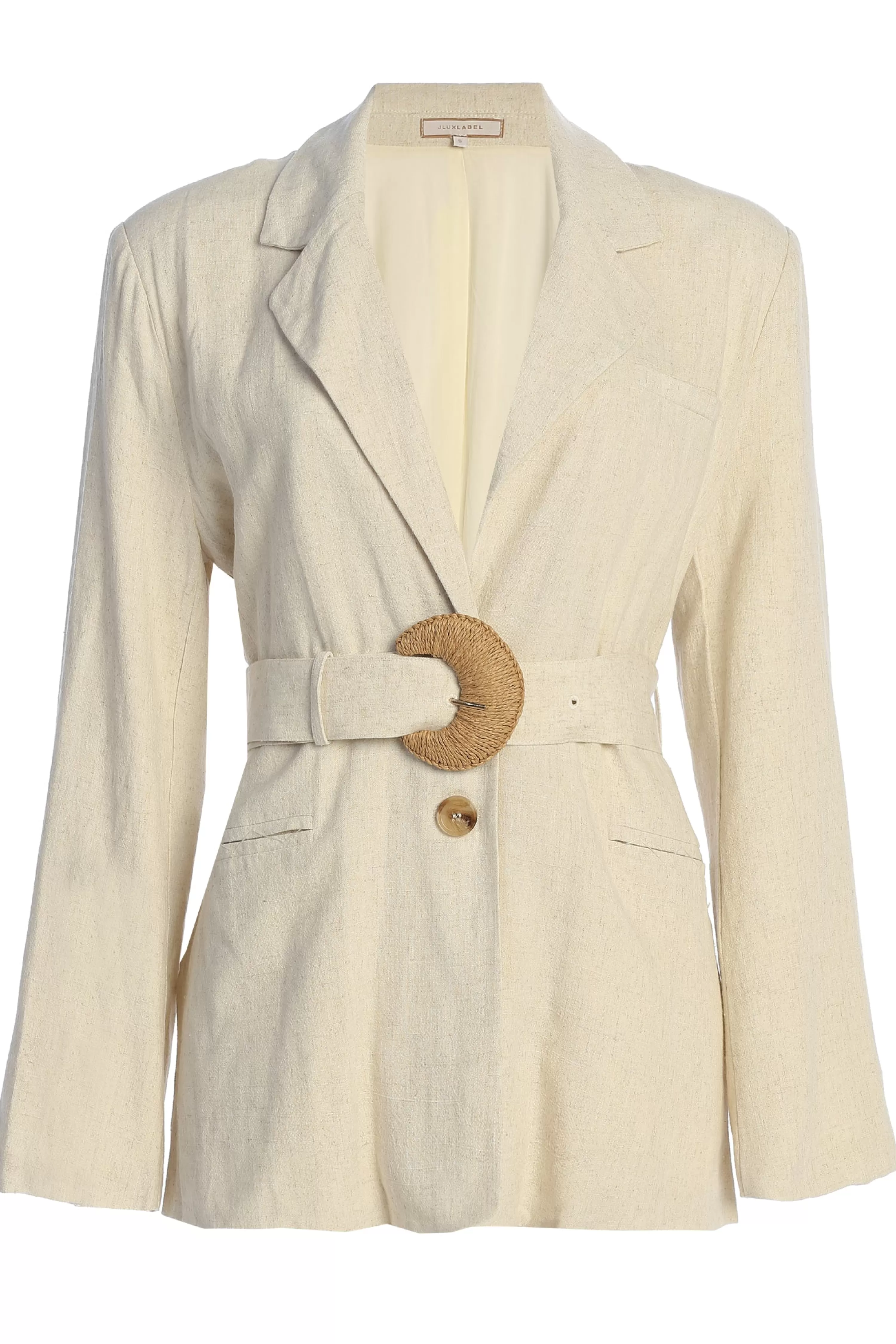 JLUXLABEL Natural Ocean Breeze Linen Blazer