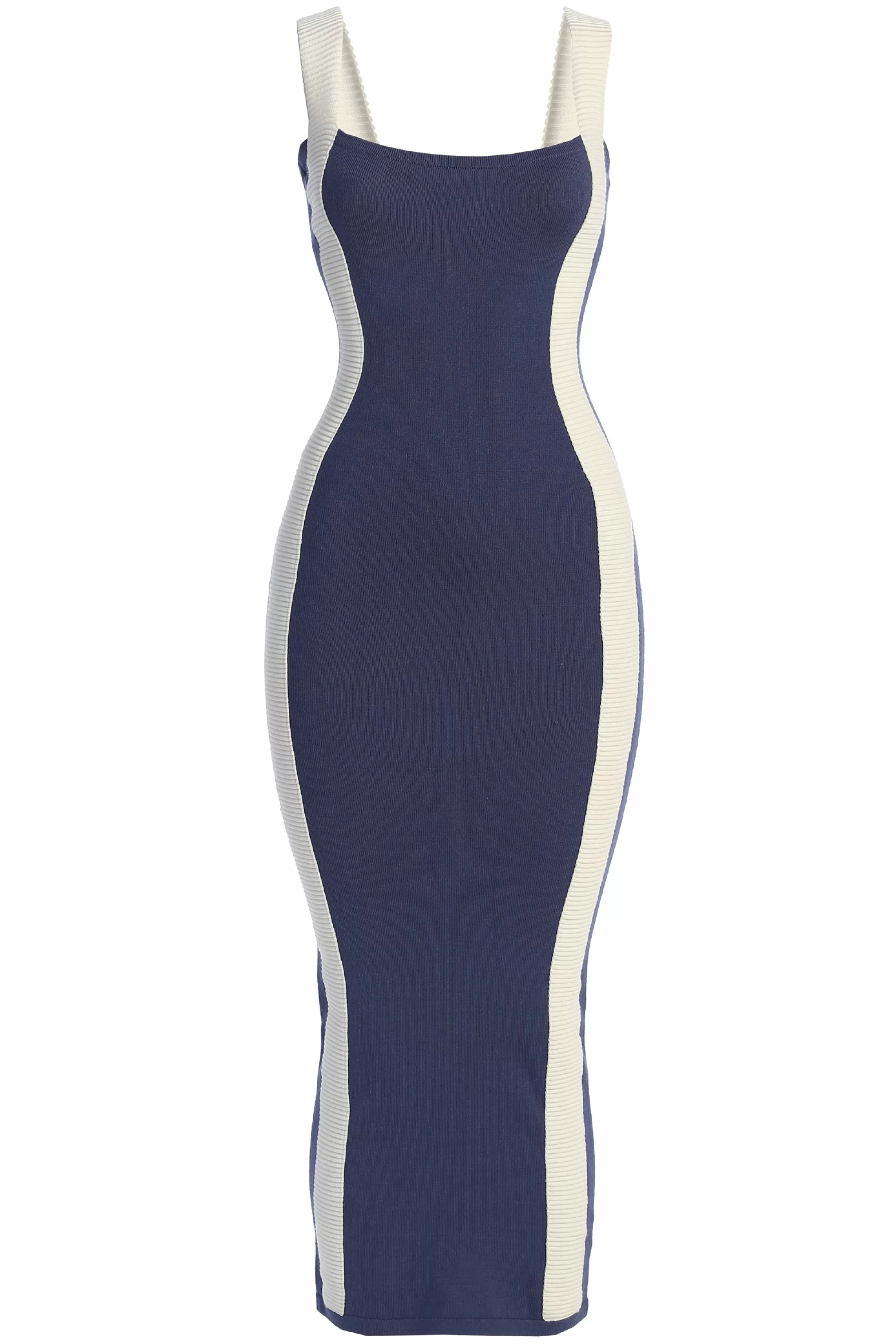 JLUXLABEL Navy Donna Knit Midi Dress