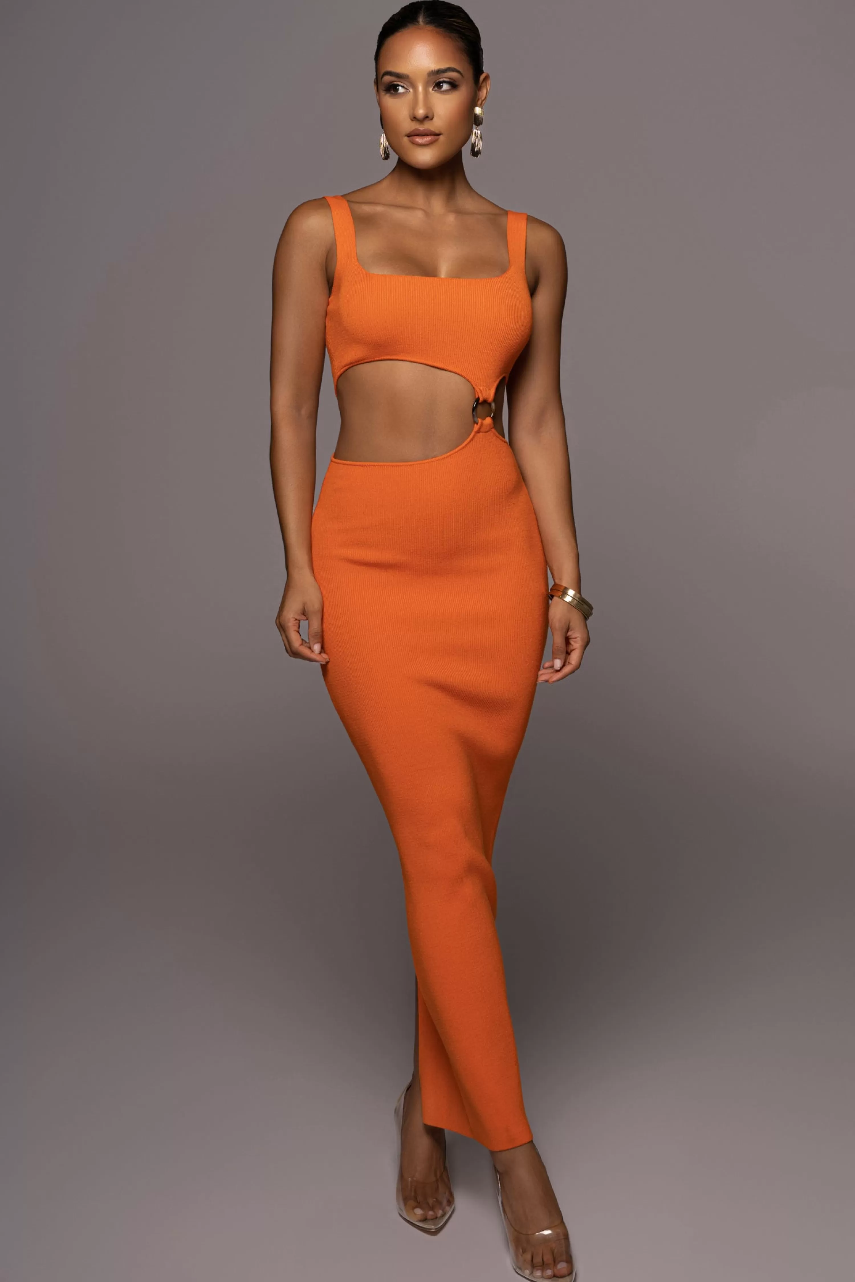 JLUXLABEL Orange Time After Time Dress