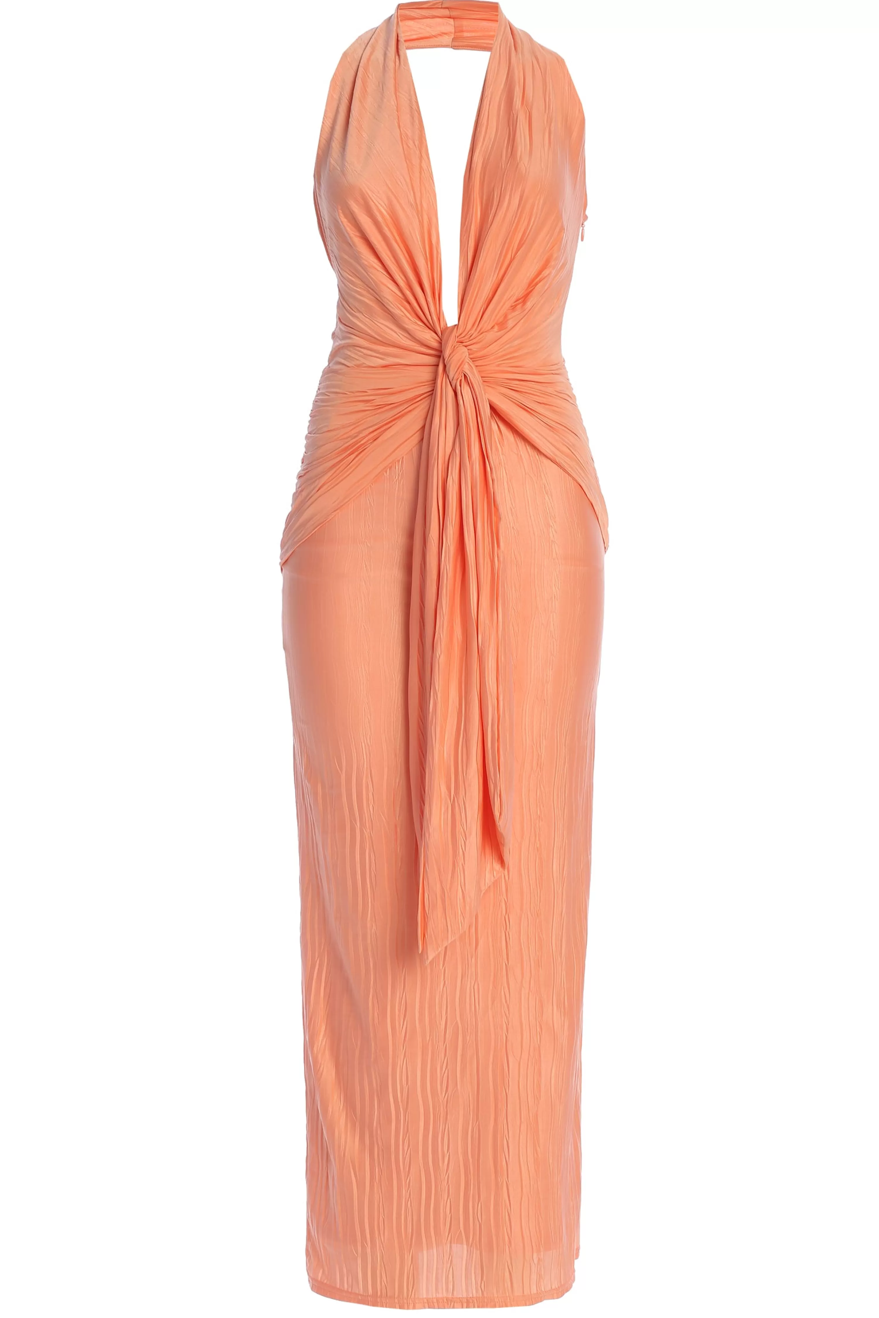 JLUXLABEL Peach Under The Moonlight Drape Dress