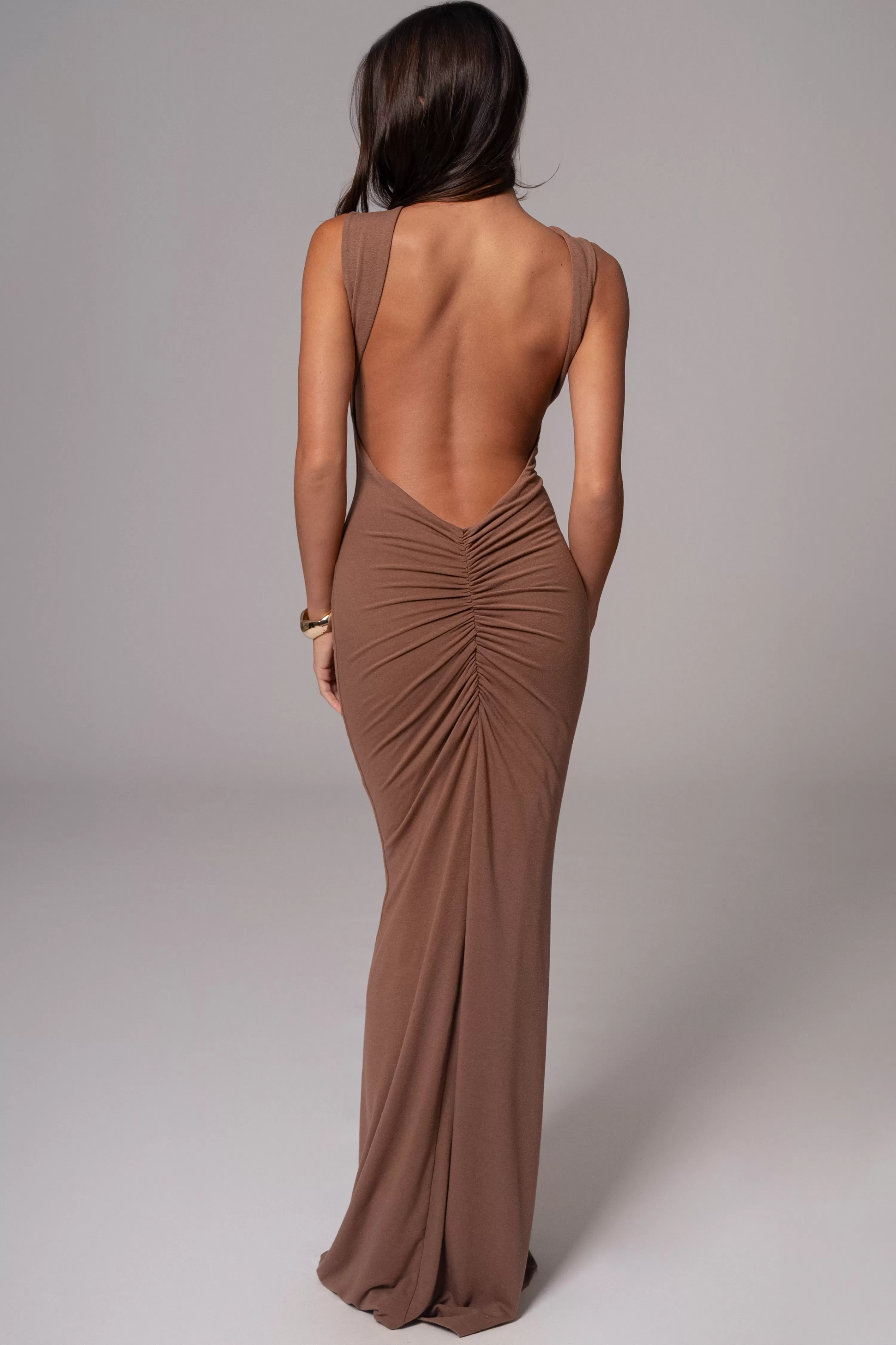 JLUXLABEL Pecan JLUXBASIX FRONT AND CENTER MAXI DRESS