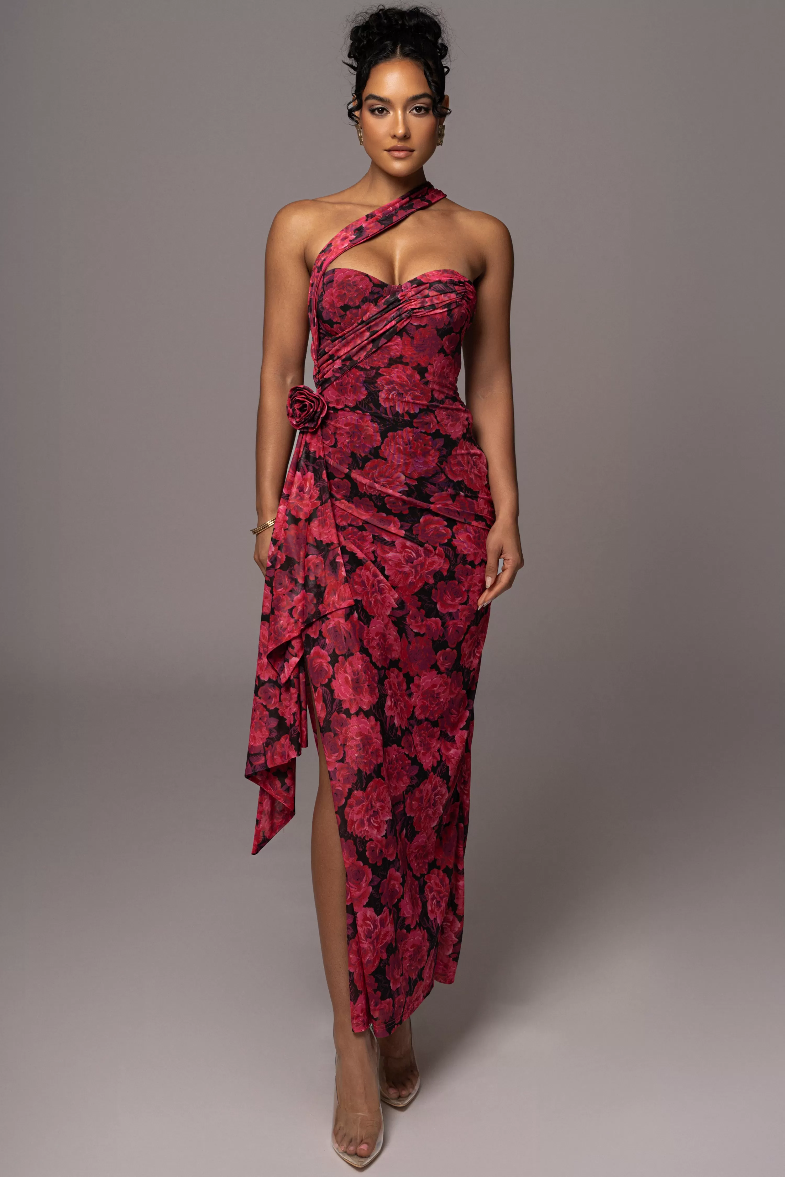 JLUXLABEL Pink Floral Villa Rosa Maxi Dress