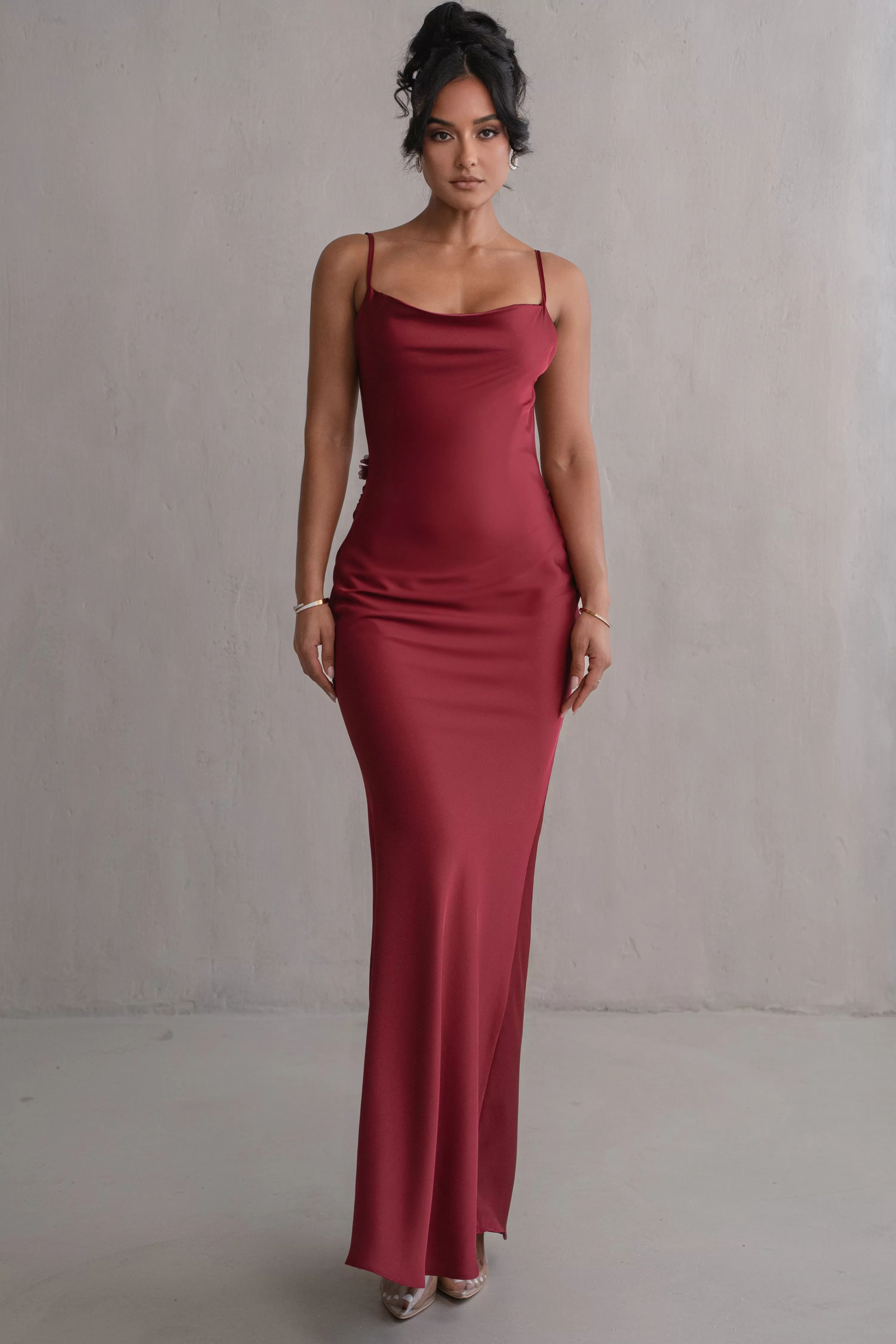 JLUXLABEL Red Down The Aisle Satin Gown