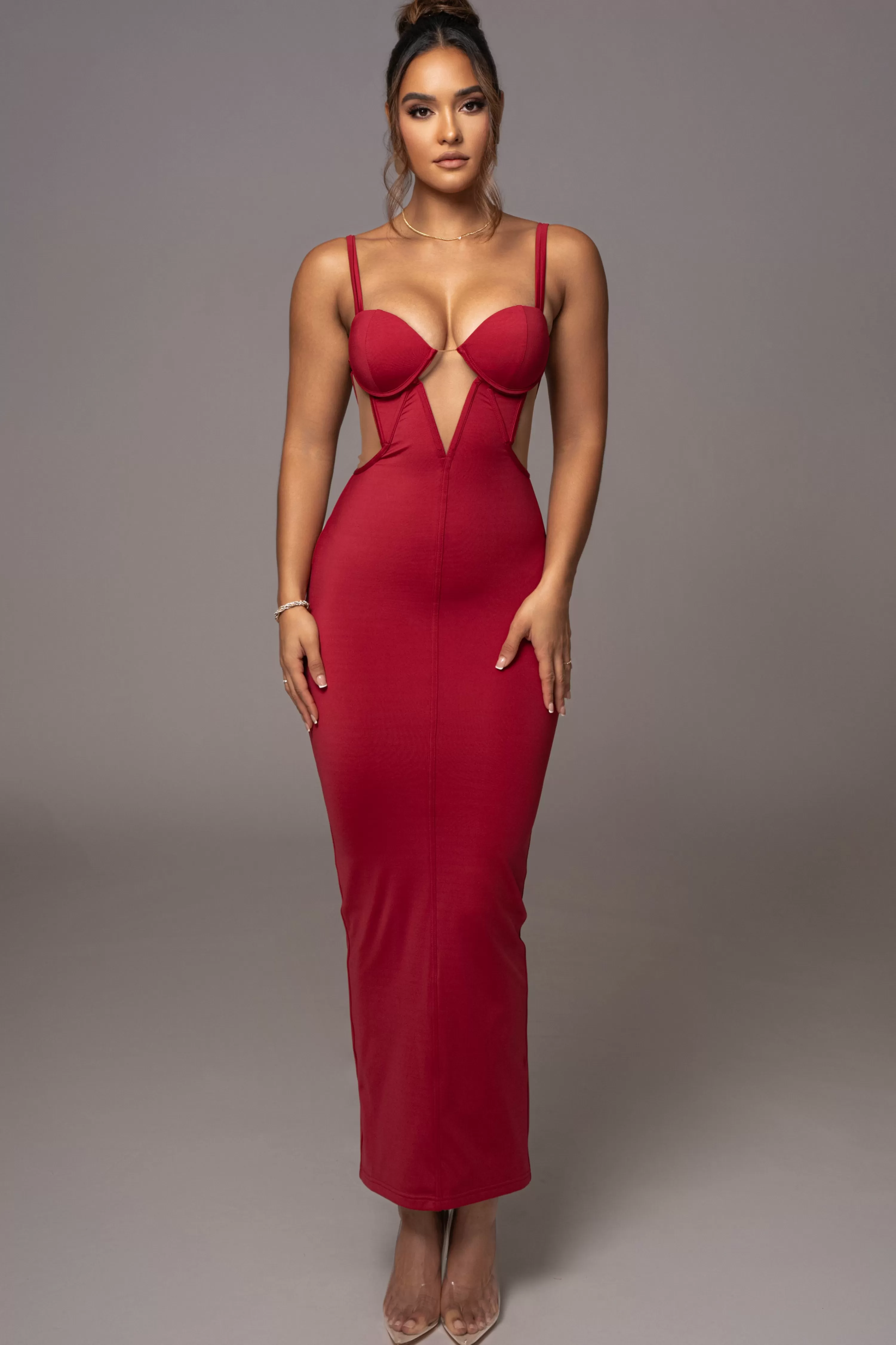 JLUXLABEL Red Enchantment Bustier Maxi Dress