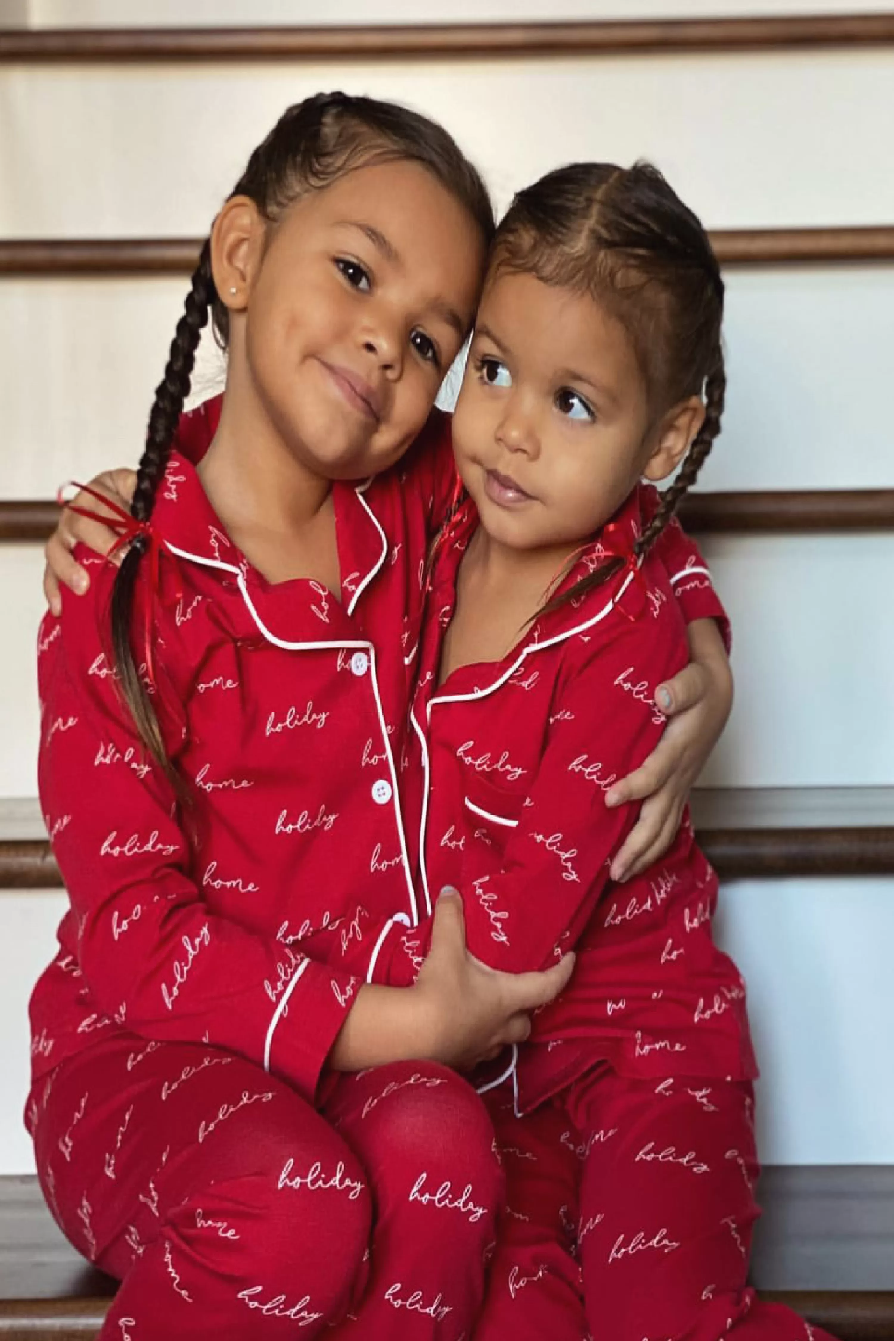 Kids JLUXLABEL Red Home For The Holidays Kids Pajama Set