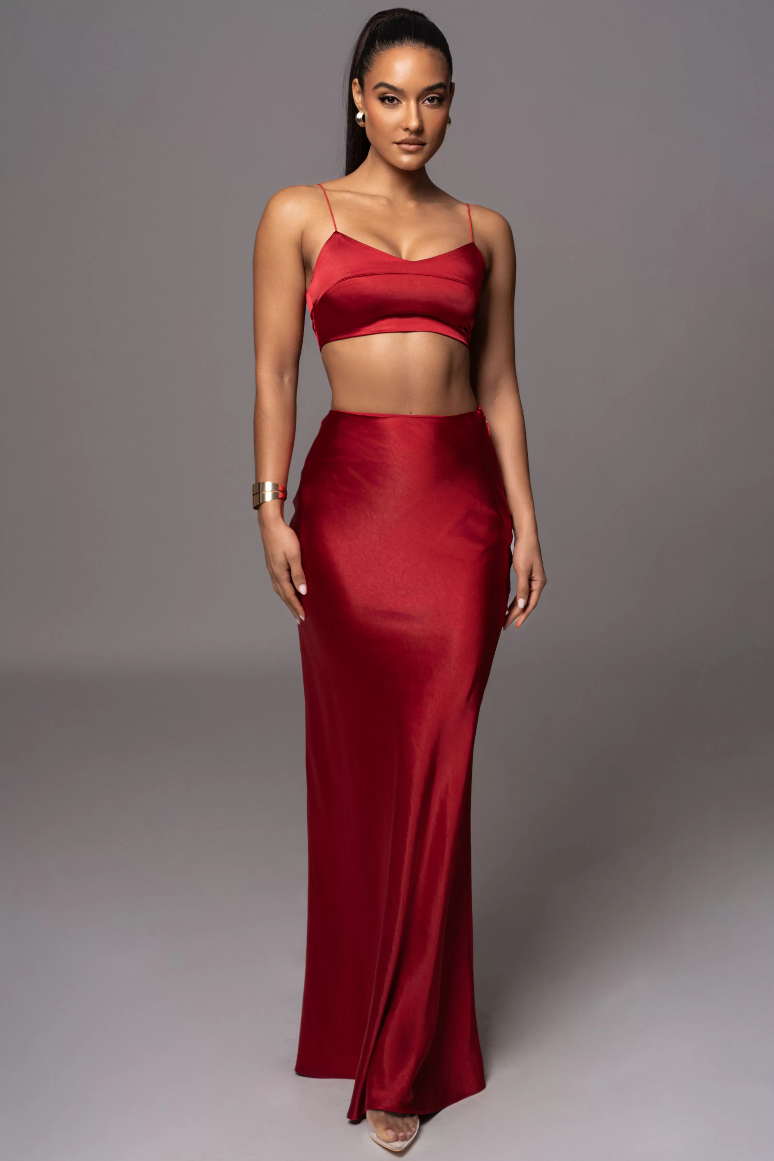 JLUXLABEL Red Isella 2-Piece Skirt Set