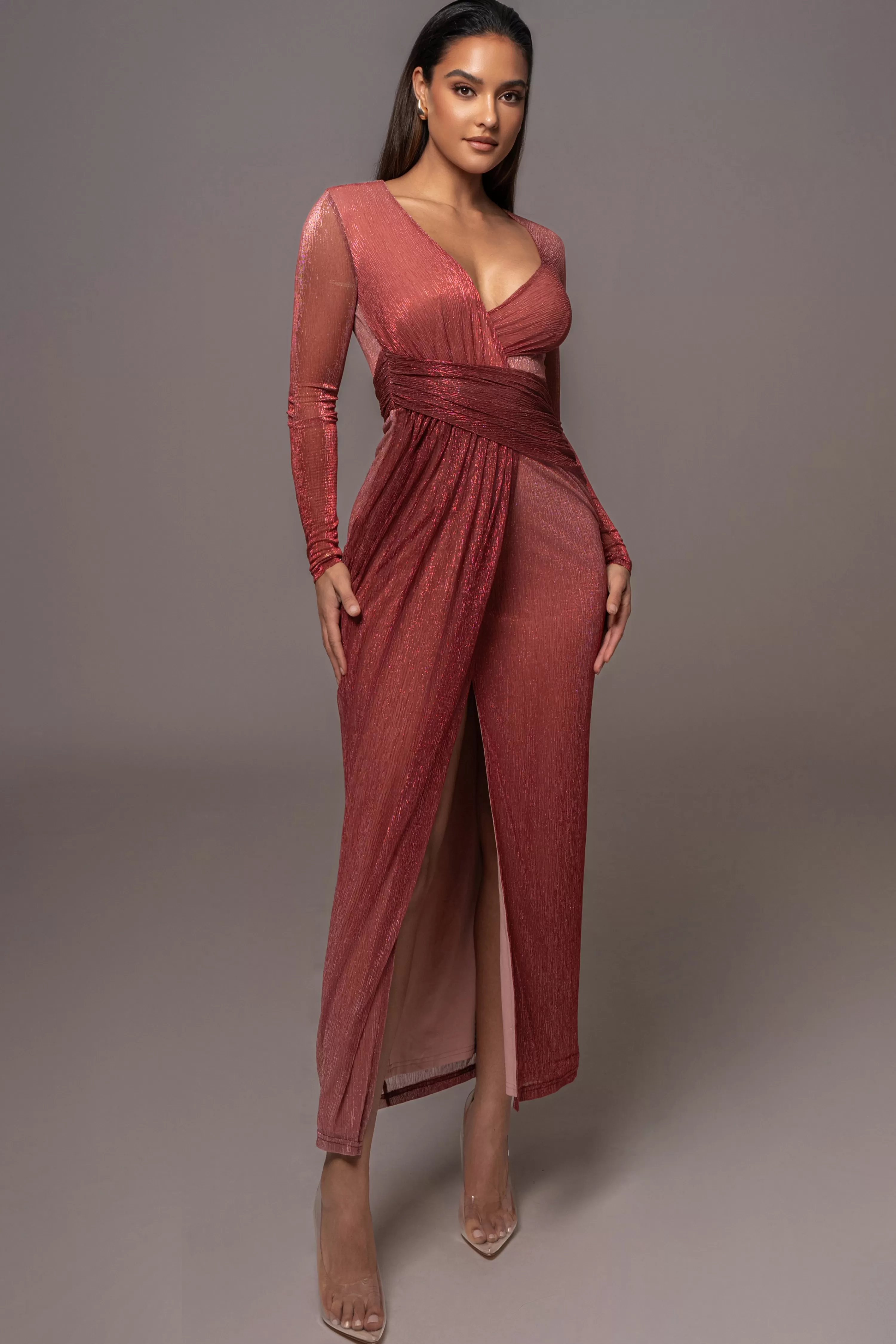 JLUXLABEL Red Karissa Plunge Maxi Dress