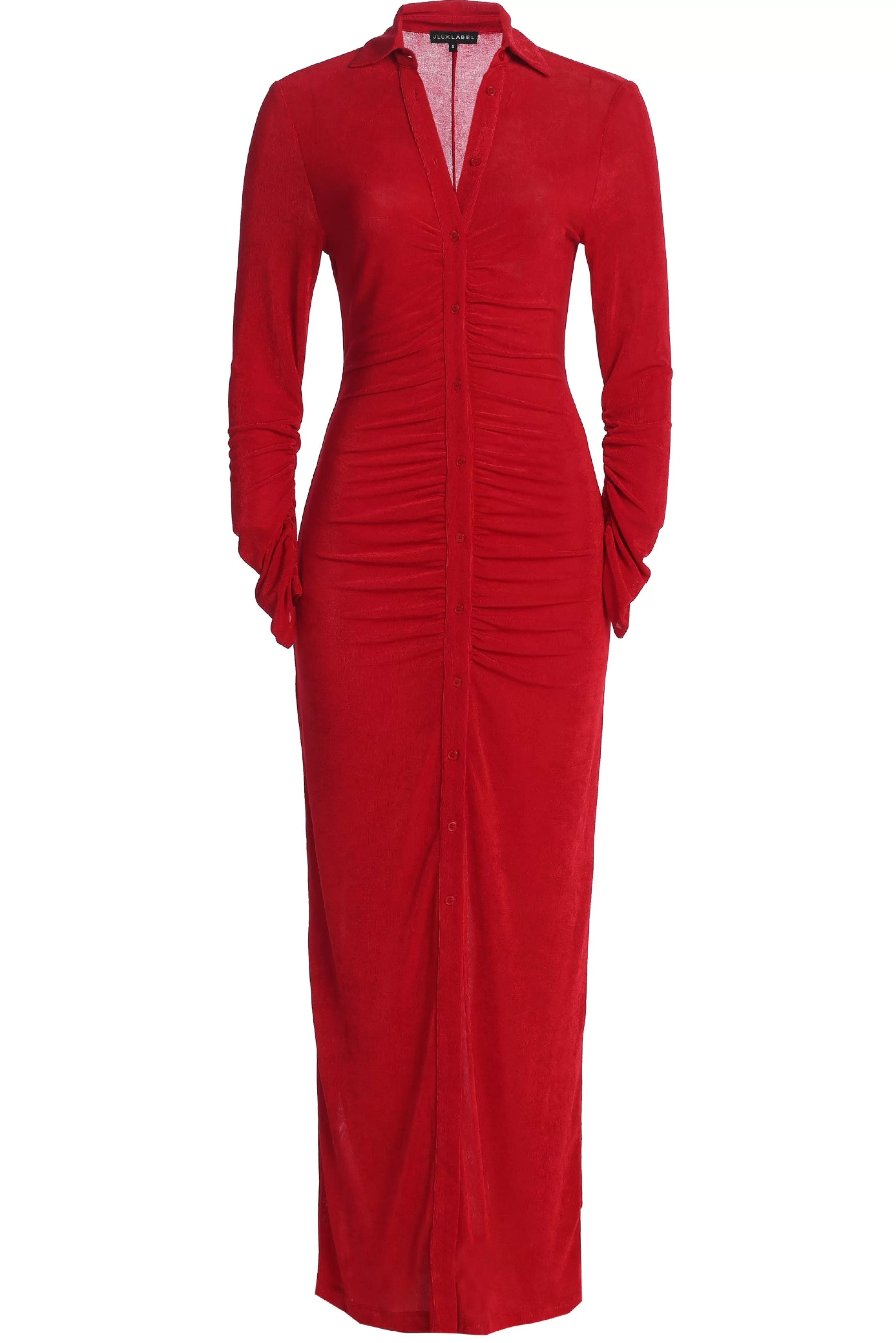 JLUXLABEL Red Zahra Button Front Maxi Dress