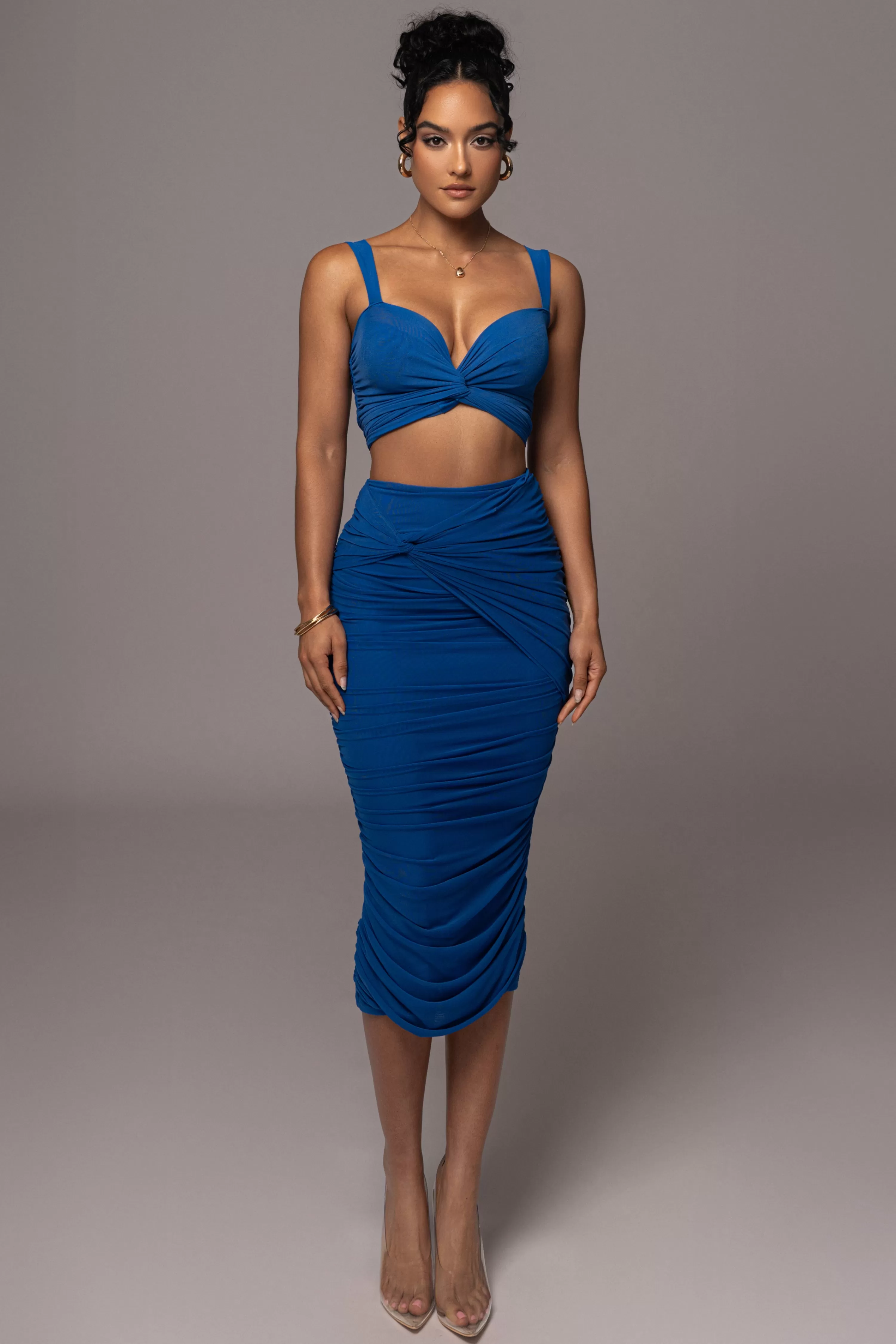 JLUXLABEL Royal Blue Extend Your Stay Skirt Set