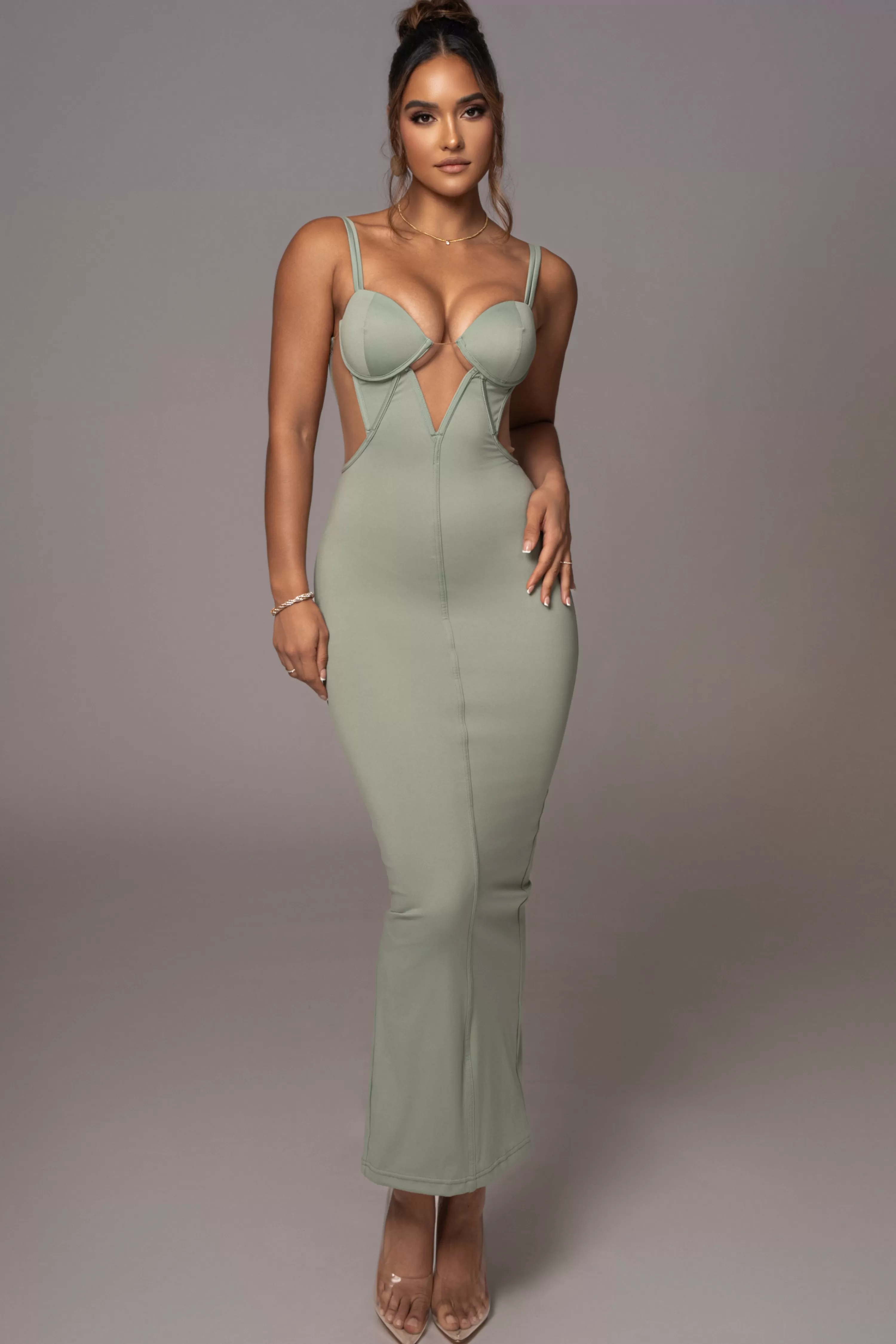 JLUXLABEL Sage Enchantment Bustier Maxi Dress