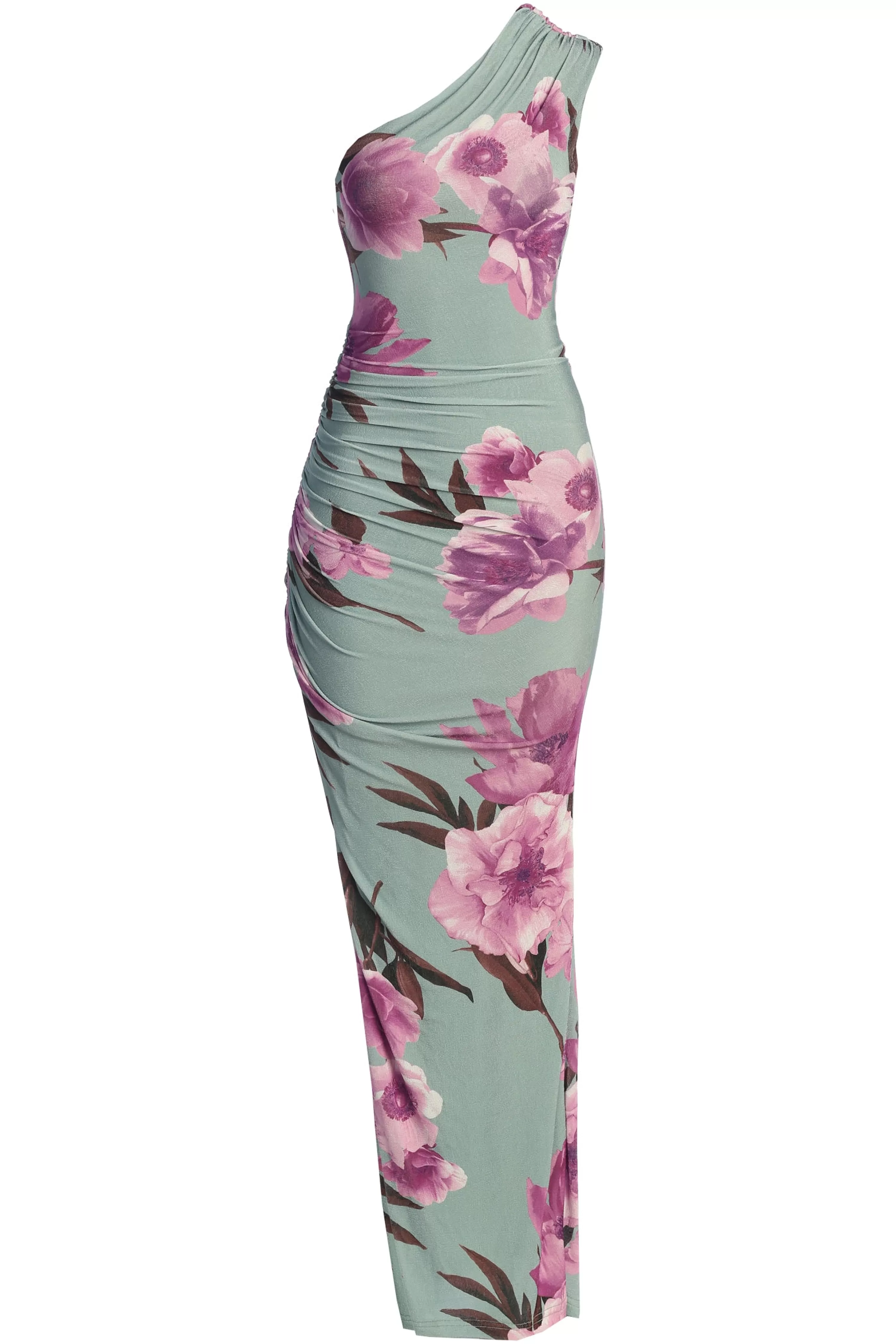 JLUXLABEL Sage Floral Eden One Shoulder Maxi Dress