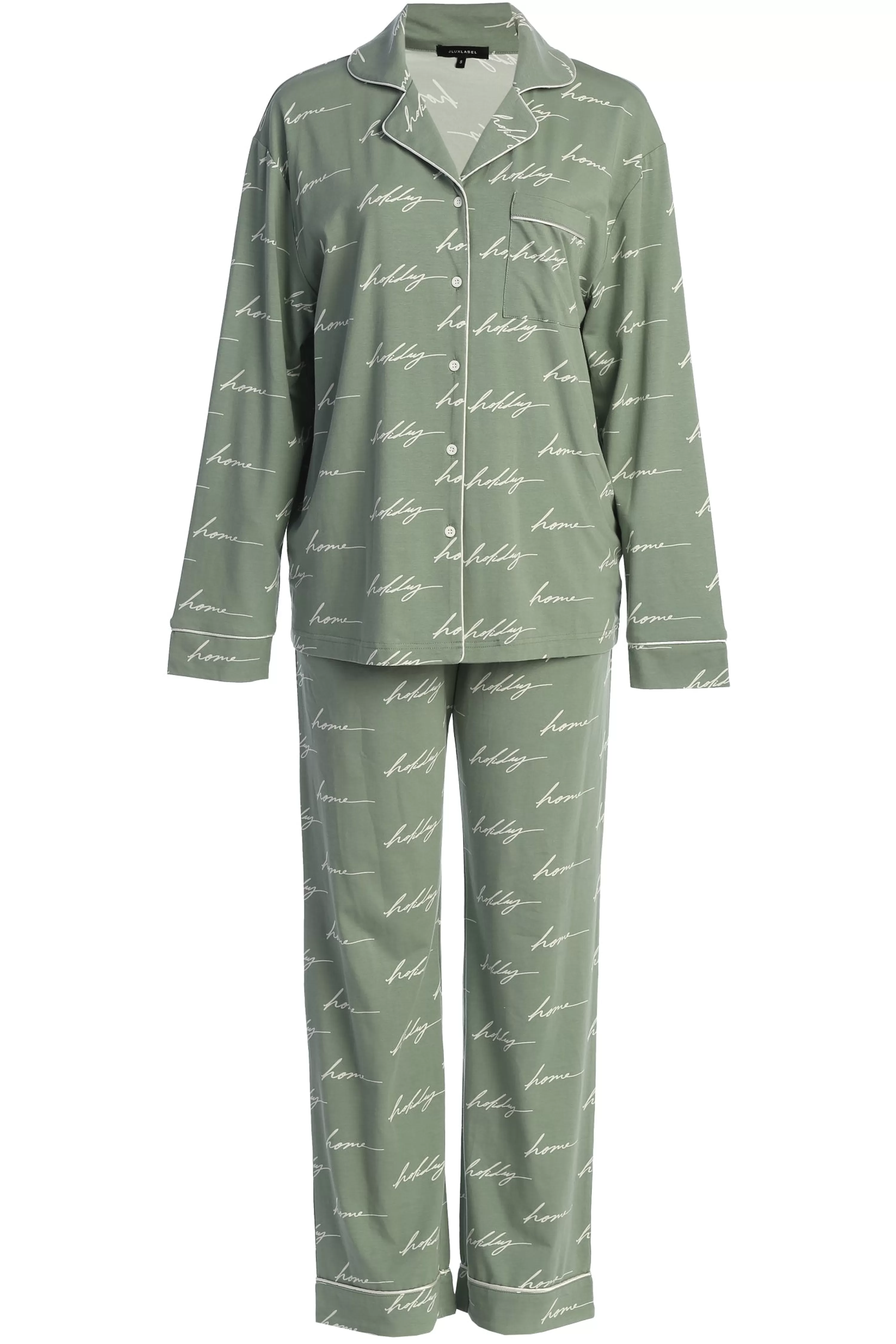 JLUXLABEL Sage Home For The Holidays Adult Pajama Set