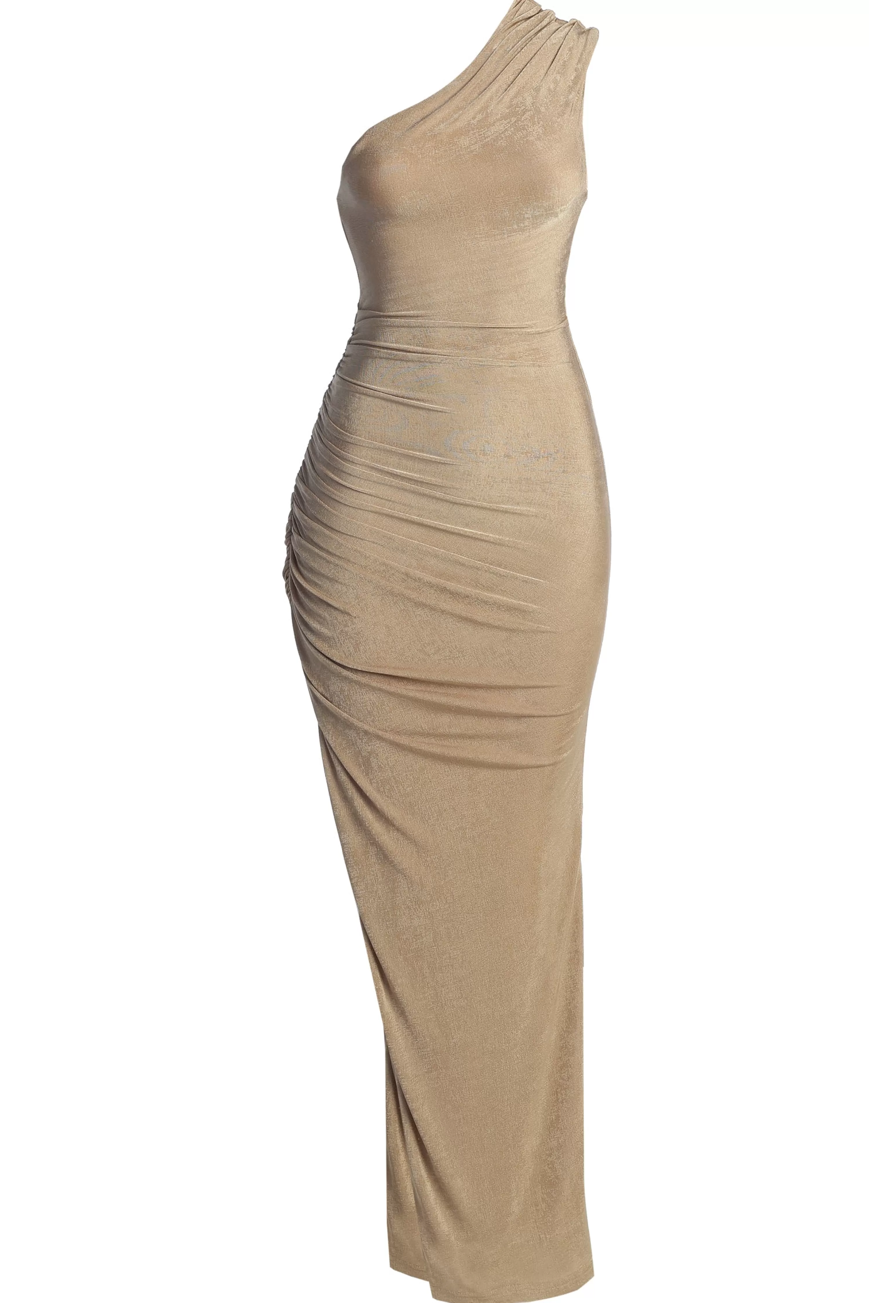 JLUXLABEL Taupe Contrast Eden One Shoulder Maxi Dress