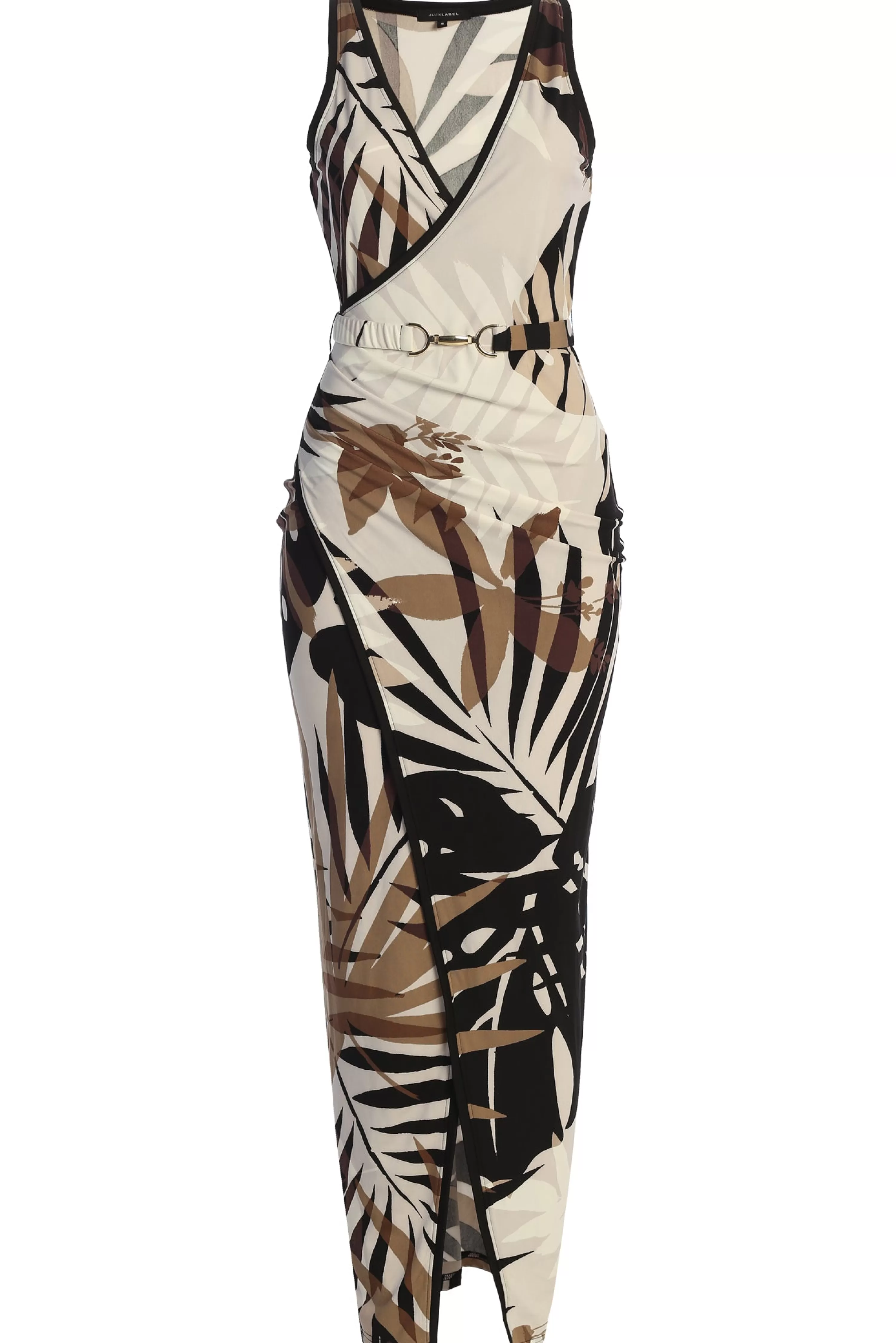 JLUXLABEL Tropical Print Revival Wrap Dress