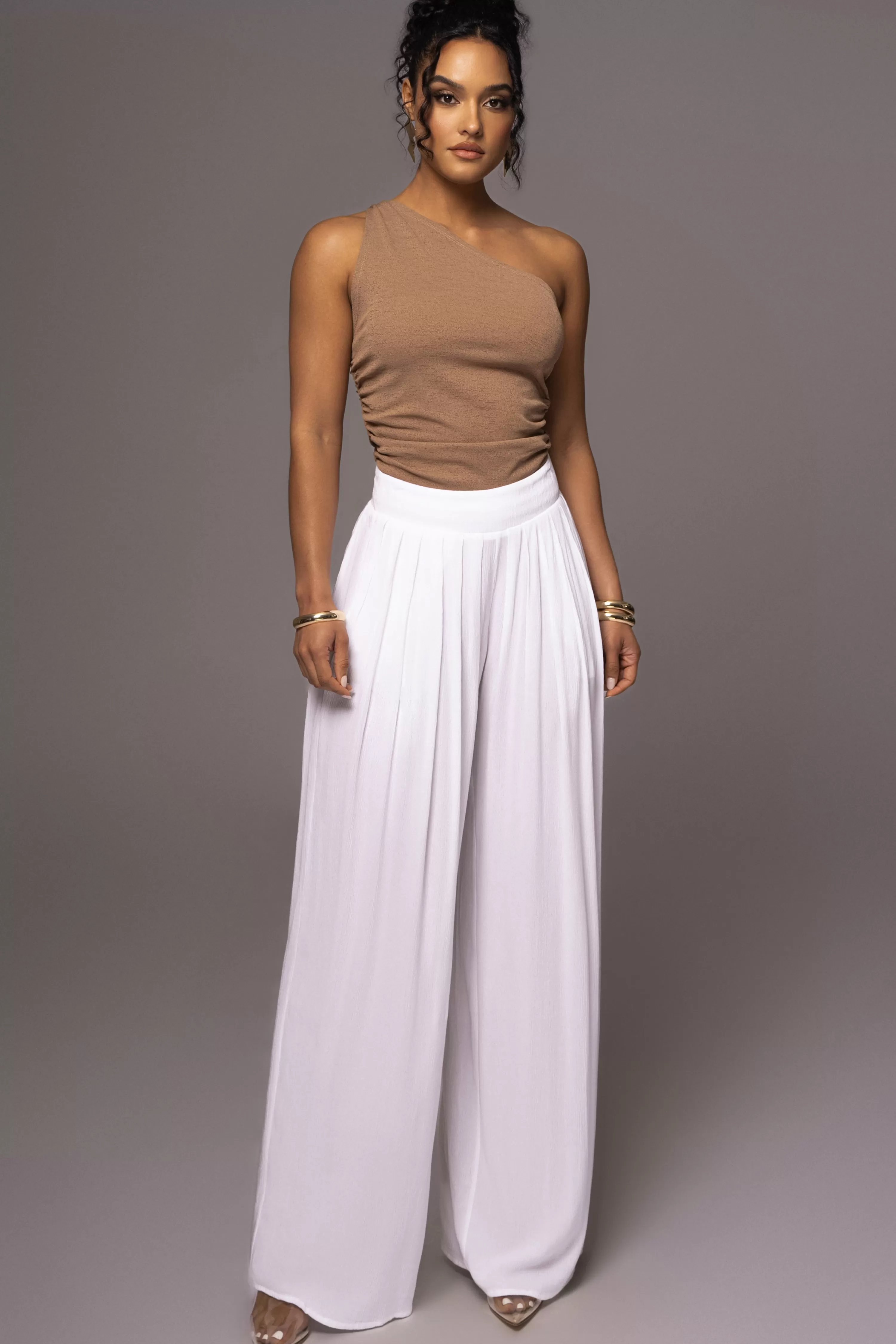 JLUXLABEL White After Sunset Pleated Pants