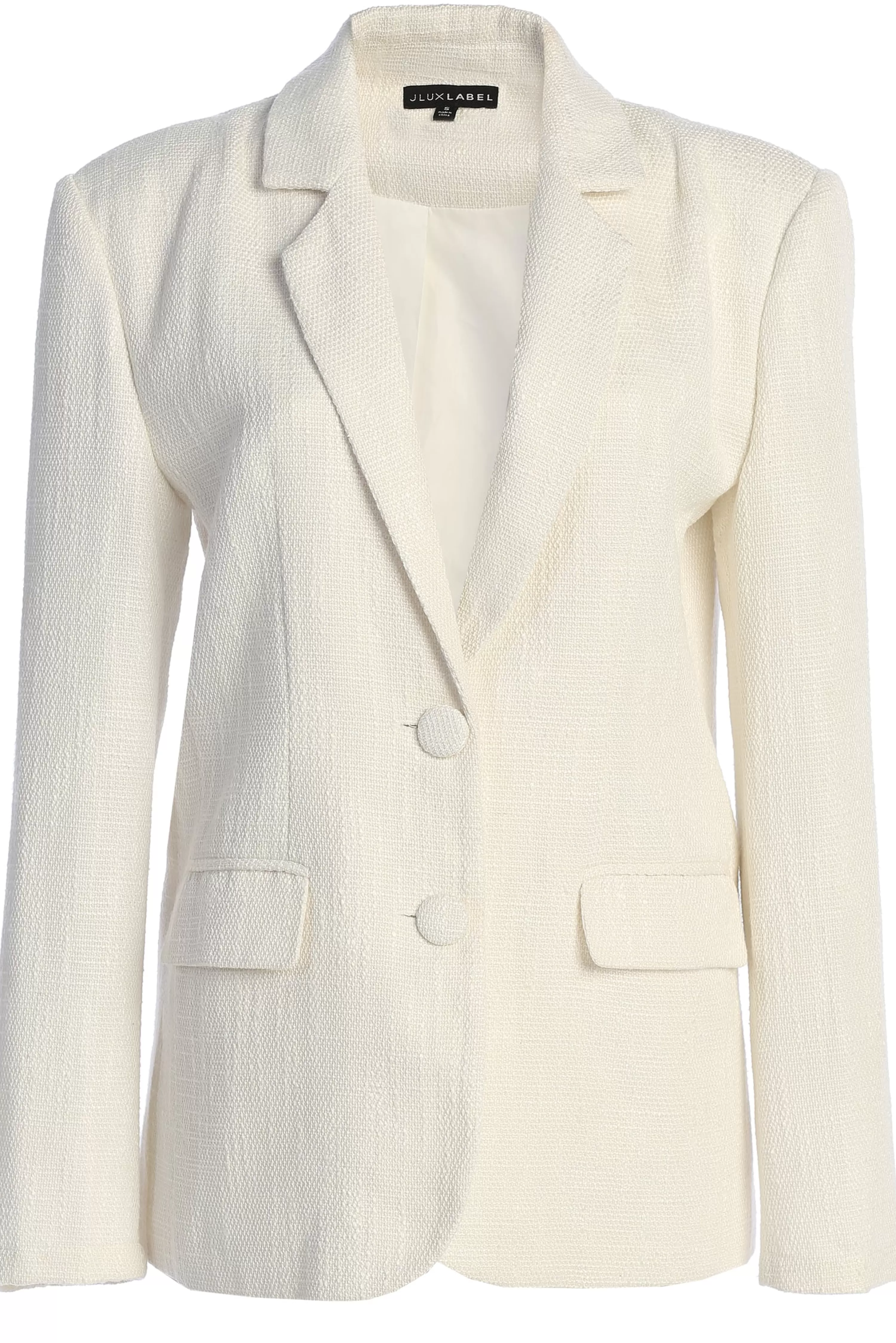 JLUXLABEL White Cyra Tailored Linen Blazer