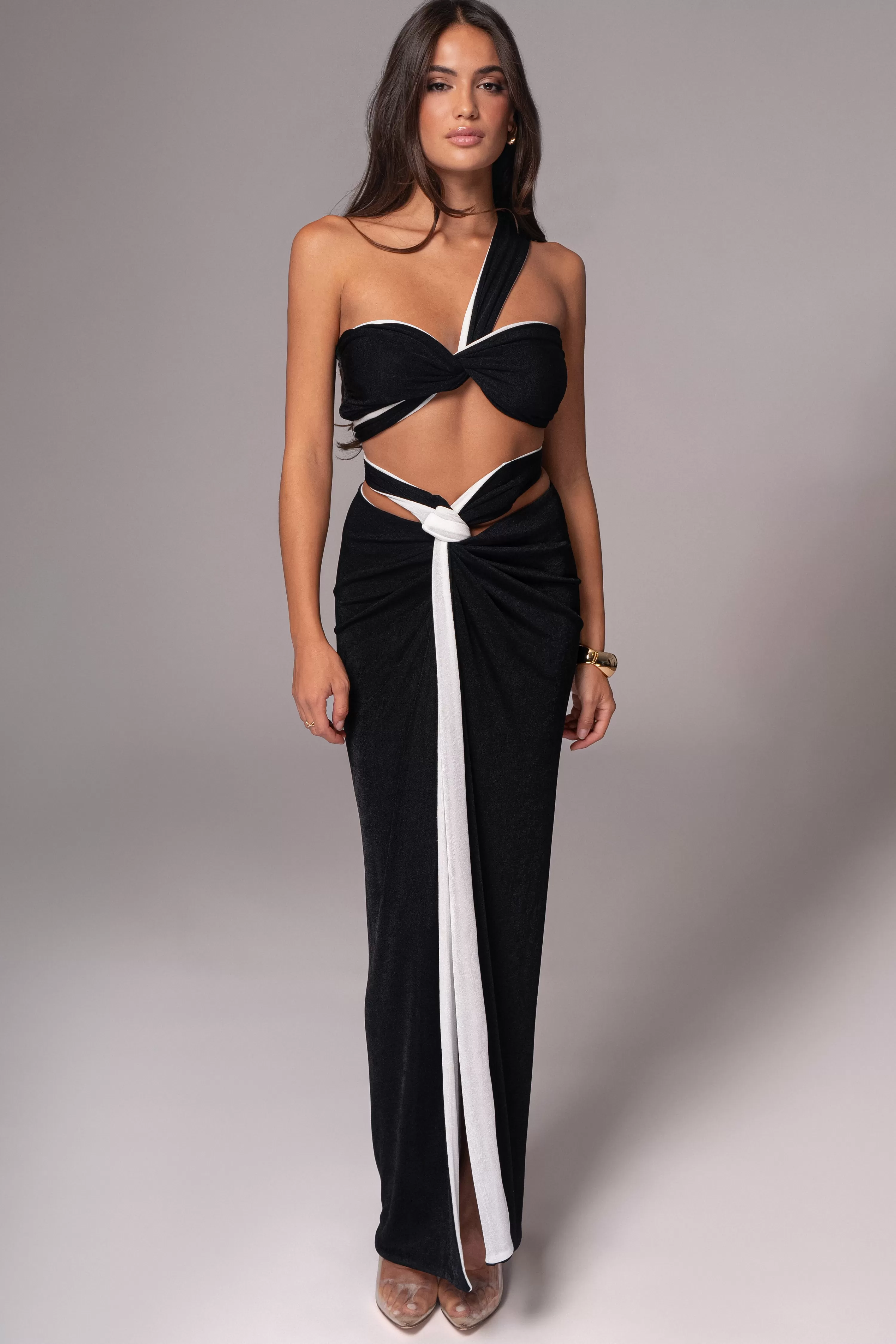 JLUXLABEL White/Black Venus Reversible Skirt Set