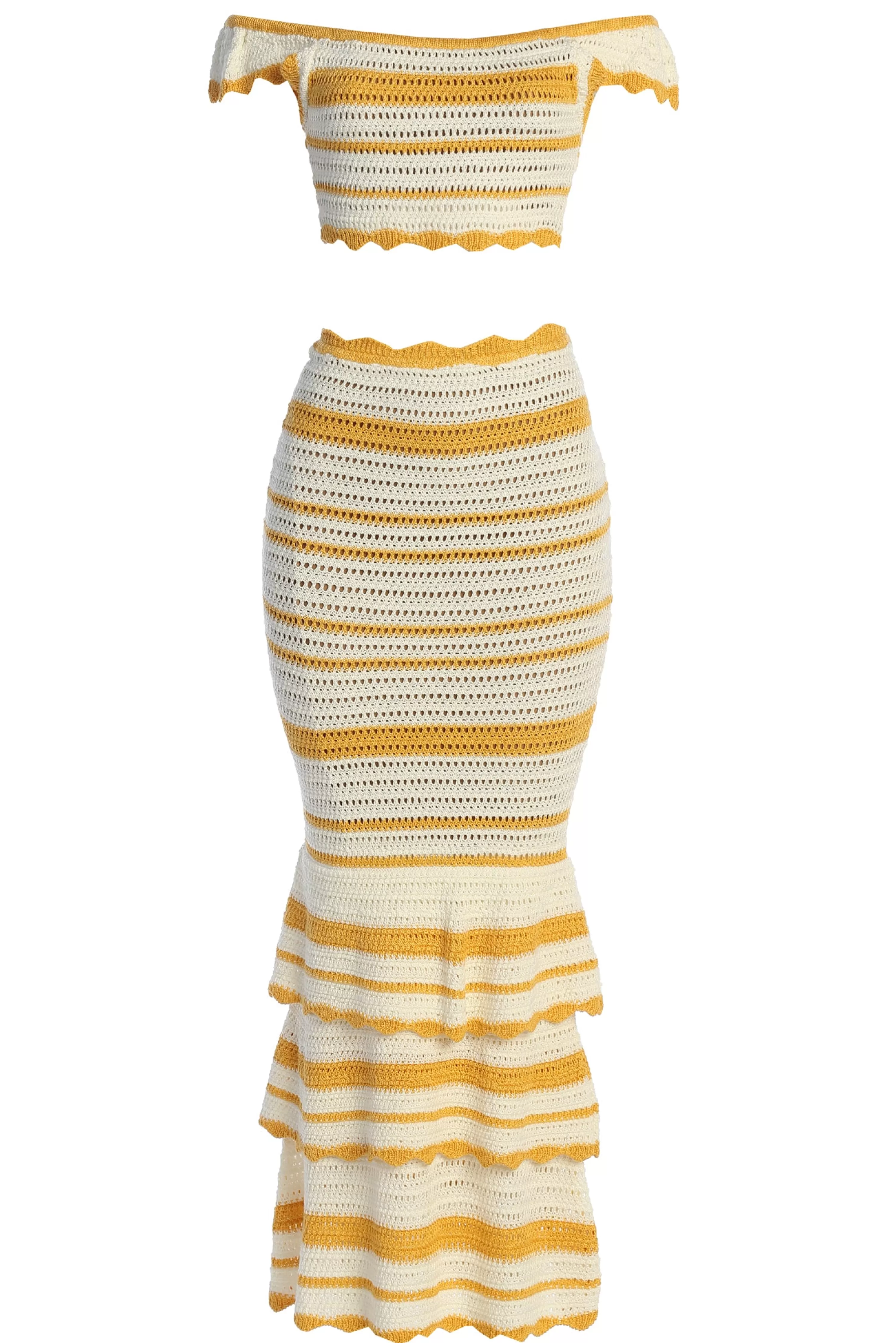 JLUXLABEL Yellow Corazon Ruffle Skirt Set